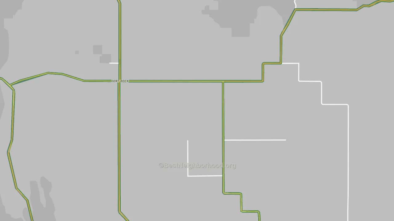 Fort Rock, OR Map of Noise Levels in Fort Rock