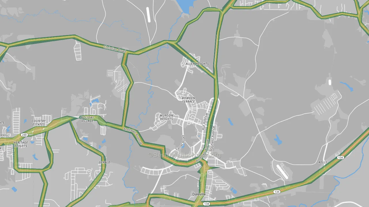Fort Rucker, AL Map of Noise Levels in Fort Rucker