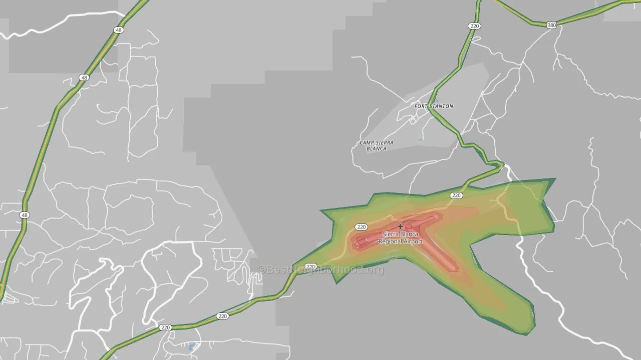 Fort Stanton, NM Map of Noise Levels in Fort Stanton