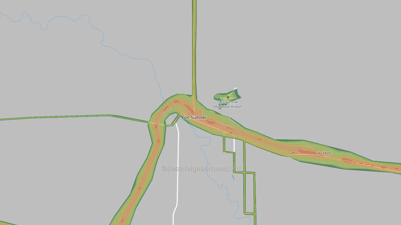 Fort Sumner, NM Map of Noise Levels in Fort Sumner