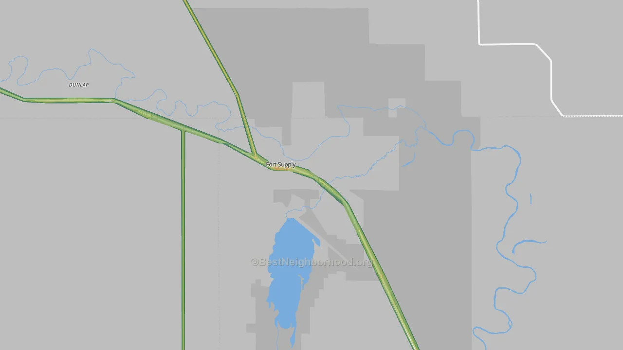 Fort Supply, OK Map of Noise Levels in Fort Supply
