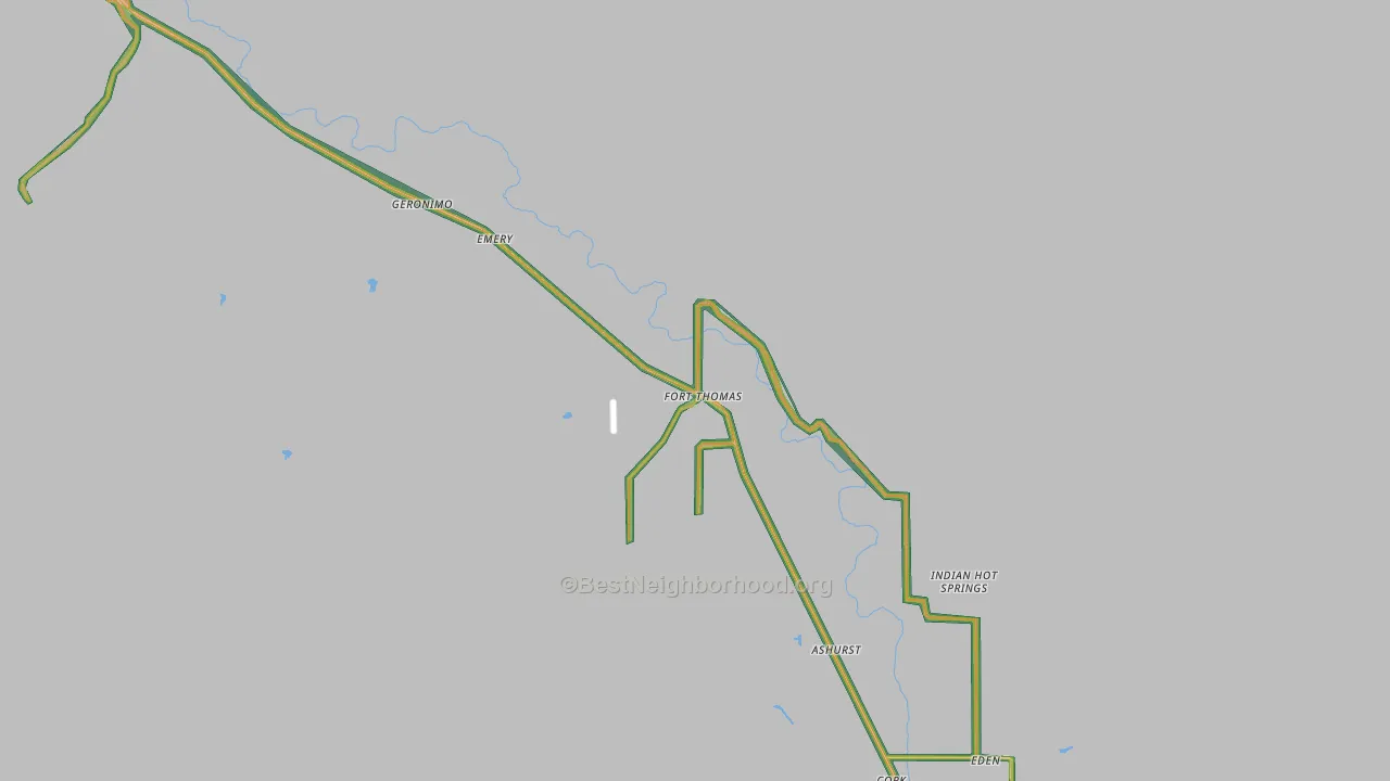 Fort Thomas, AZ Map of Noise Levels in Fort Thomas