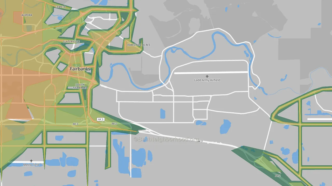 Fort Wainwright, AK Map of Noise Levels in Fort Wainwright