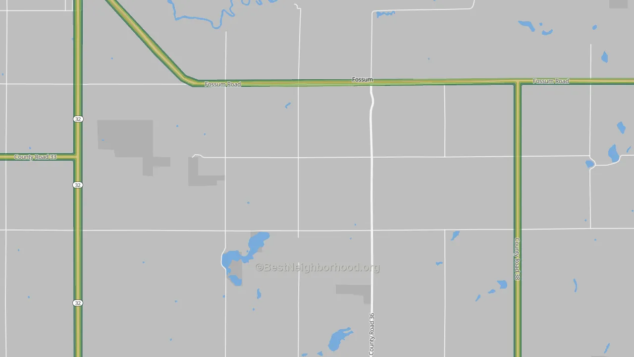 Fossum, MN Map of Noise Levels in Fossum