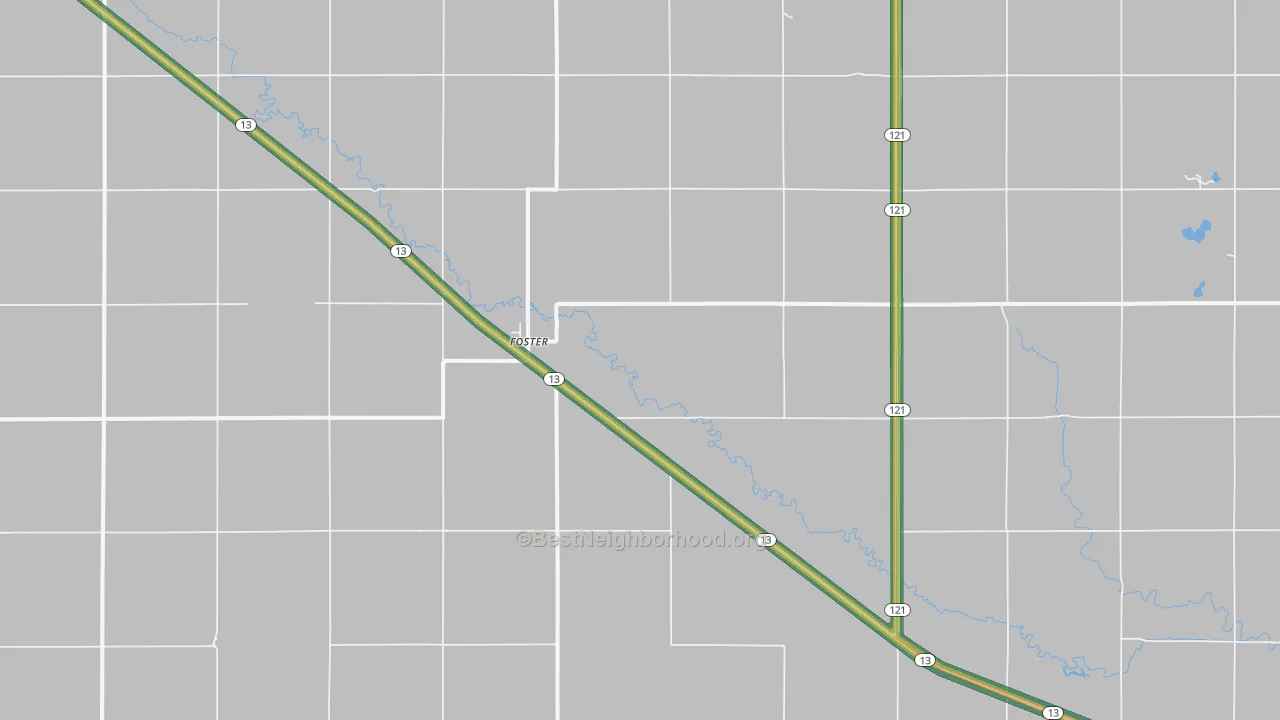 Foster, NE Map of Noise Levels in Foster