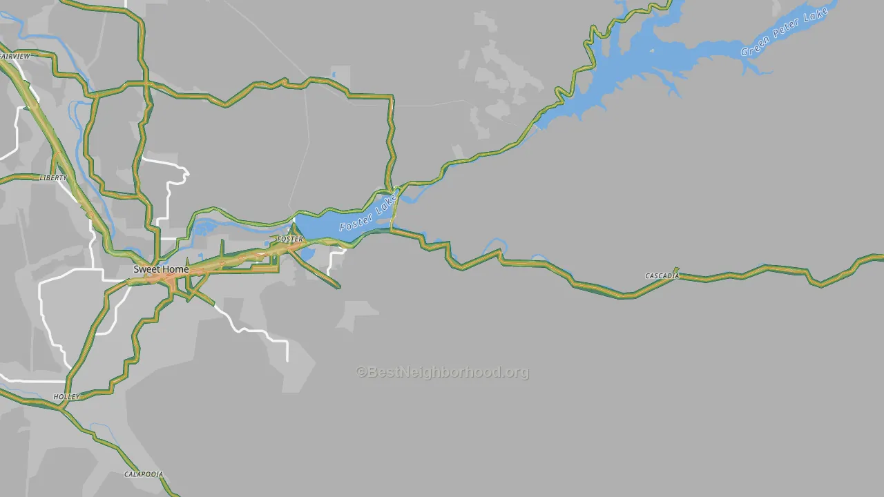 Foster, OR Map of Noise Levels in Foster