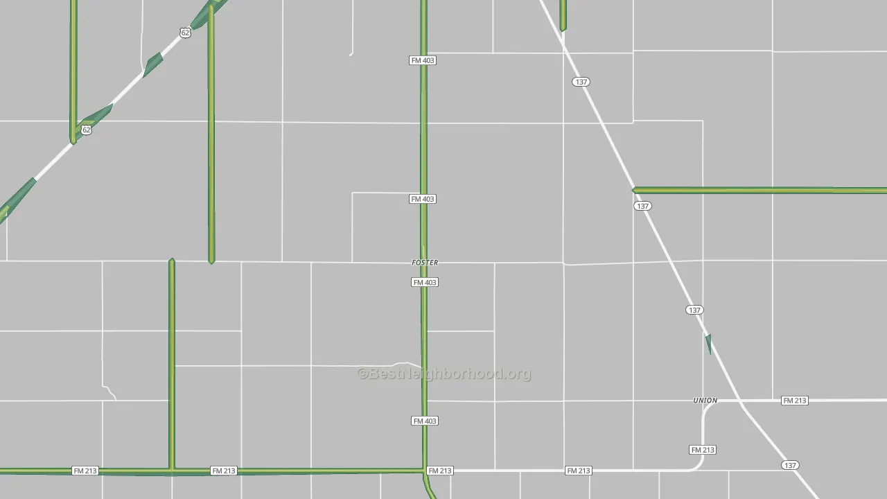 Foster, TX Map of Noise Levels in Foster