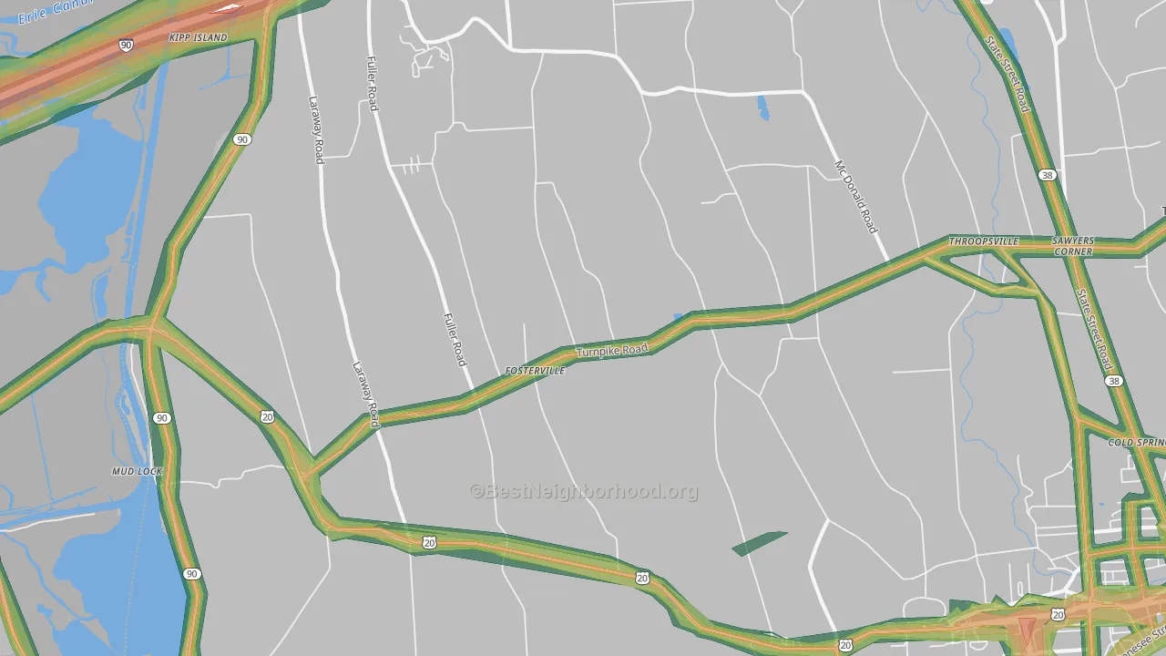 Fosterville, NY Map of Noise Levels in Fosterville
