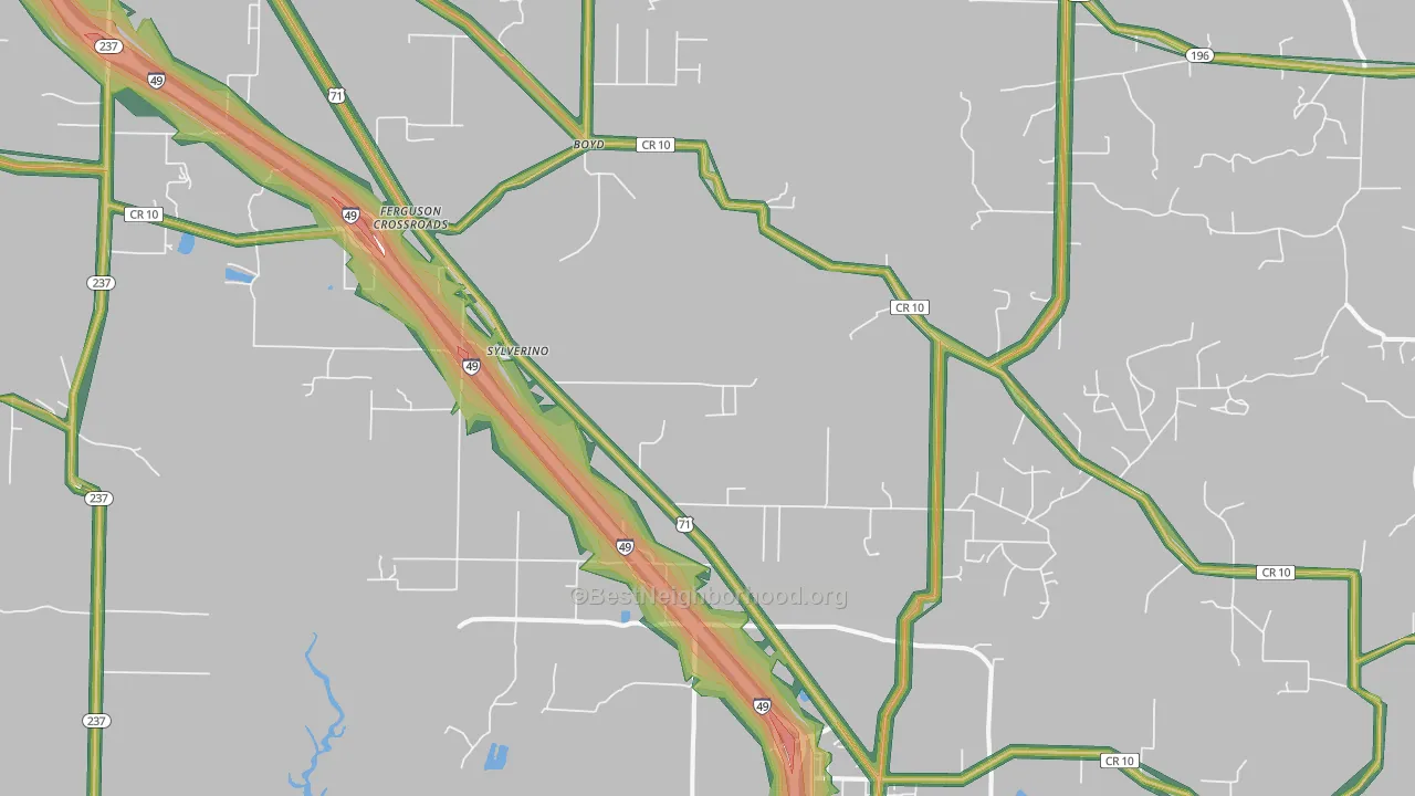 Fouke, AR Map of Noise Levels in Fouke