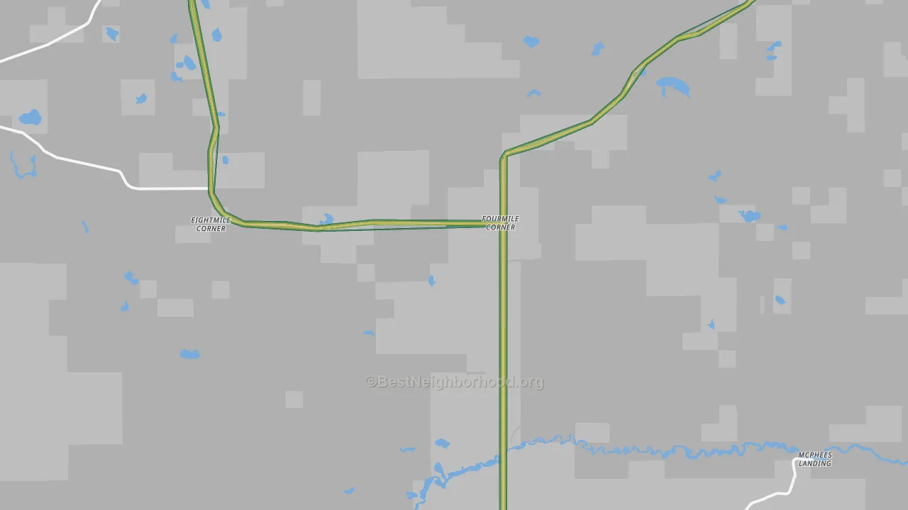Fourmile Corner, MI Map of Noise Levels in Fourmile Corner