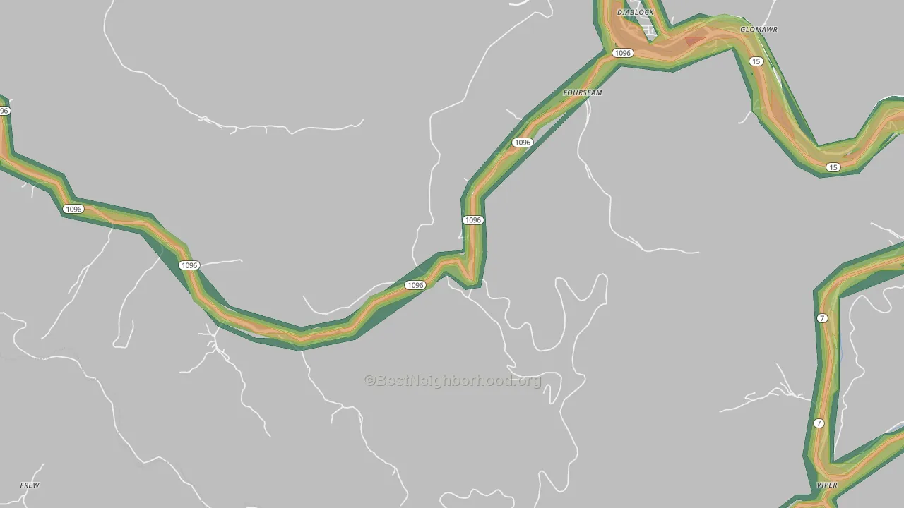 Fourseam, KY Map of Noise Levels in Fourseam