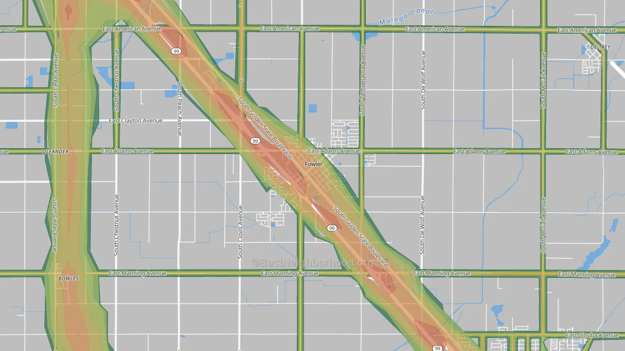 Fowler, CA Map of Noise Levels in Fowler