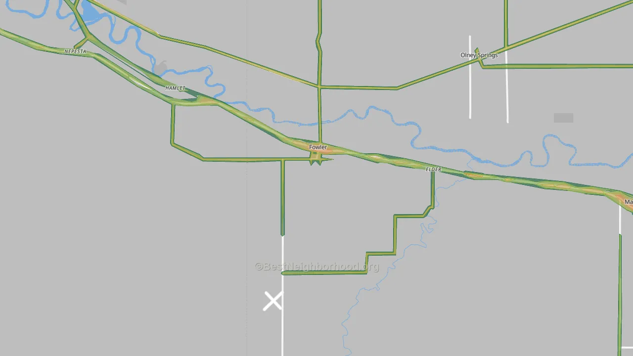 Fowler, CO Map of Noise Levels in Fowler