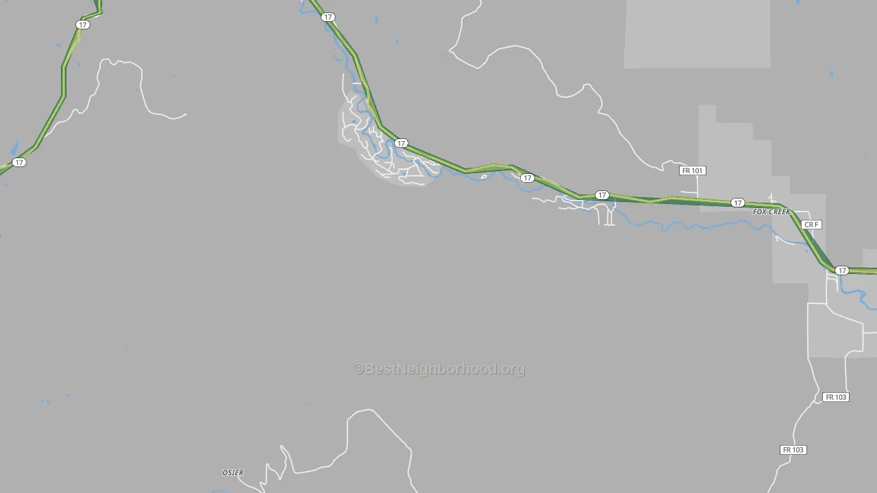 Fox Creek, CO Map of Noise Levels in Fox Creek