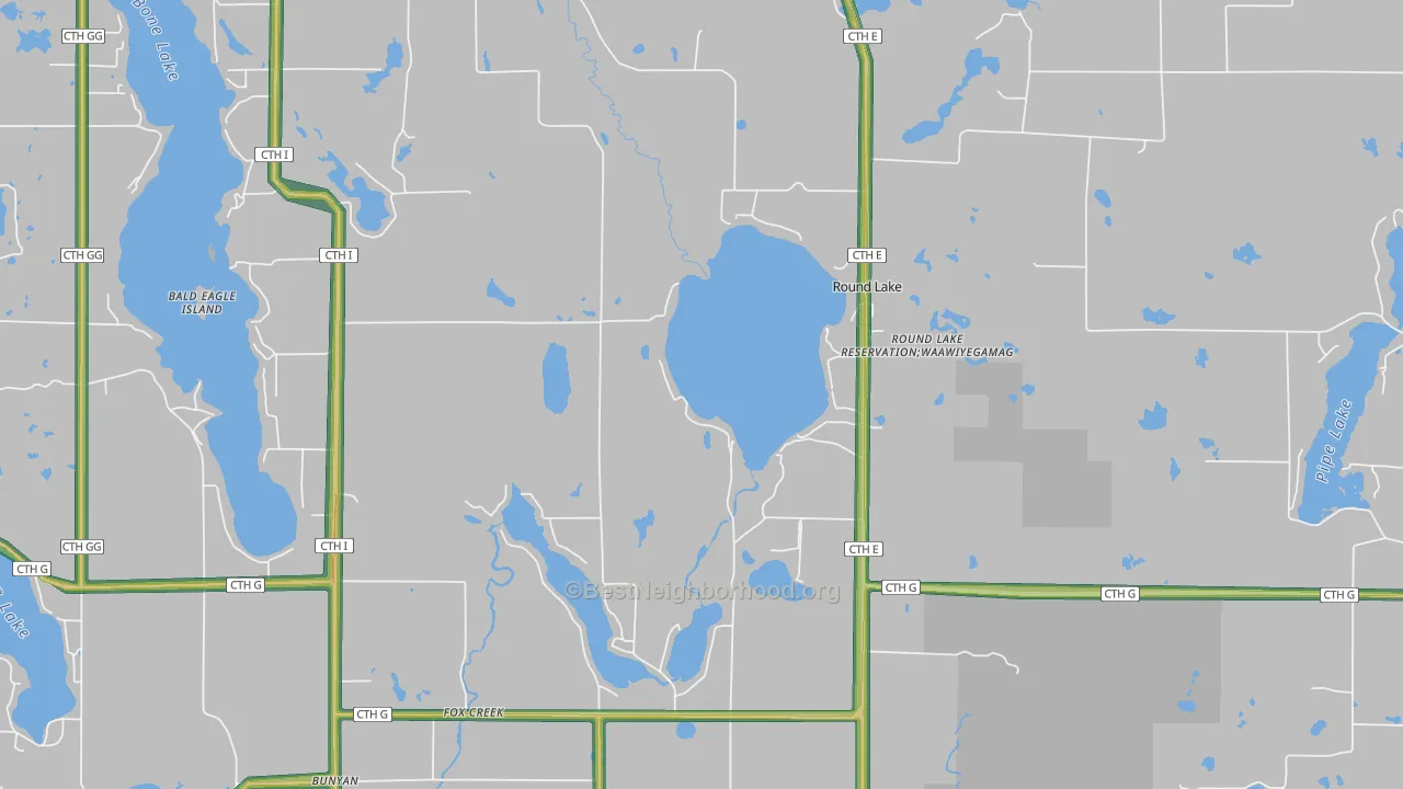 Fox Creek, WI Map of Noise Levels in Fox Creek