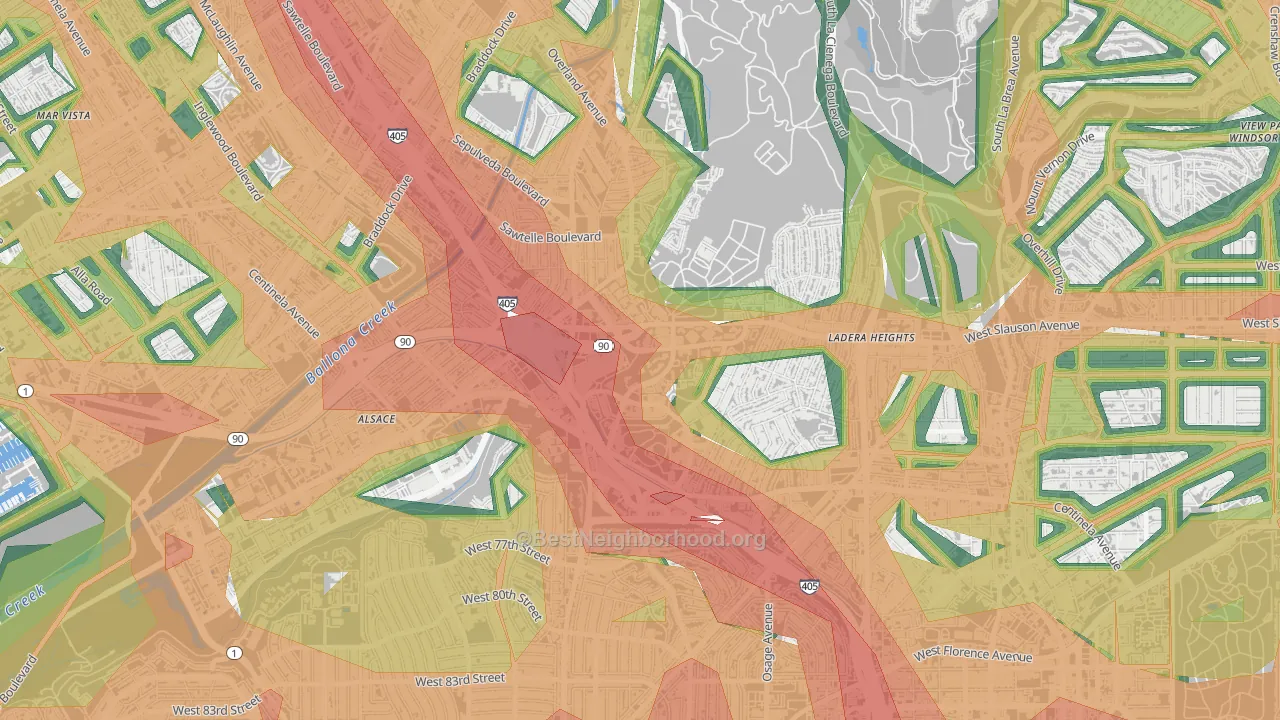 Fox Hills, Culver City, CA Map of Noise Levels in Fox Hills