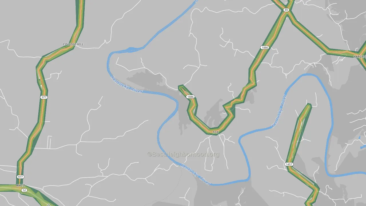 Fox, KY Map of Noise Levels in Fox