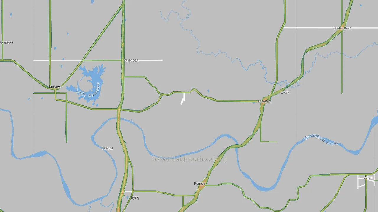 Francis, OK Map of Noise Levels in Francis