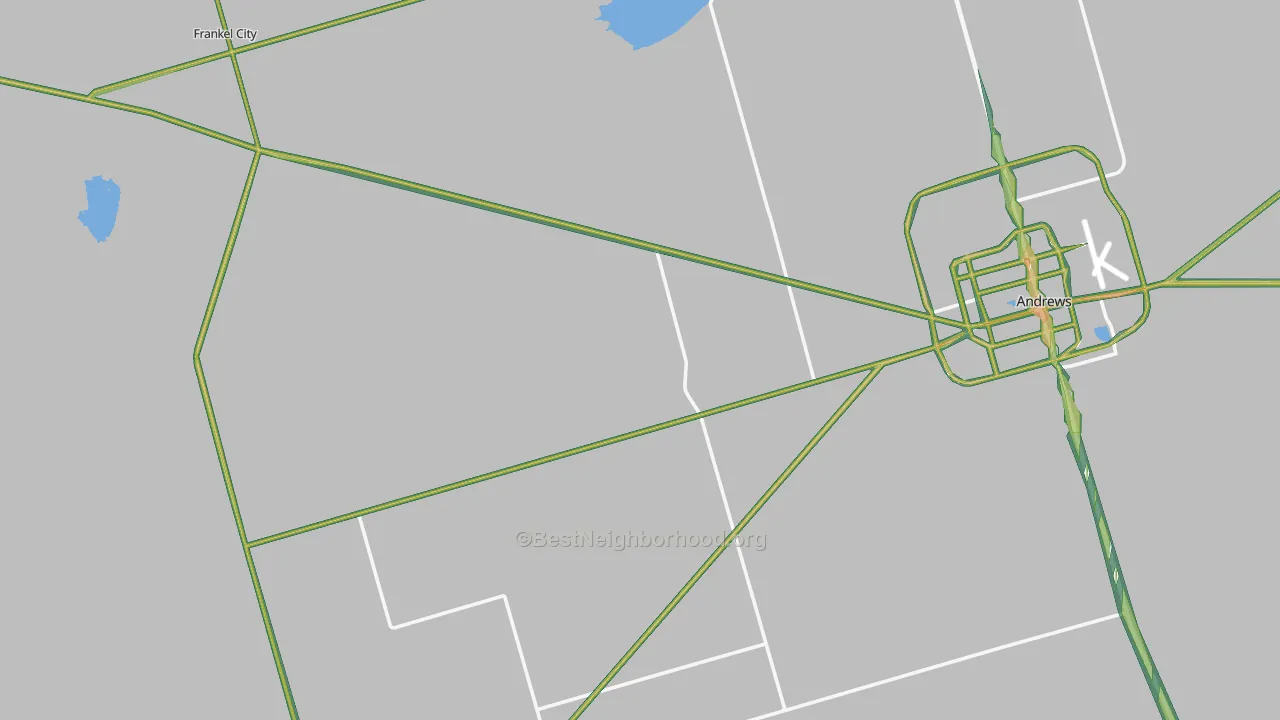 Frankel City, TX Map of Noise Levels in Frankel City