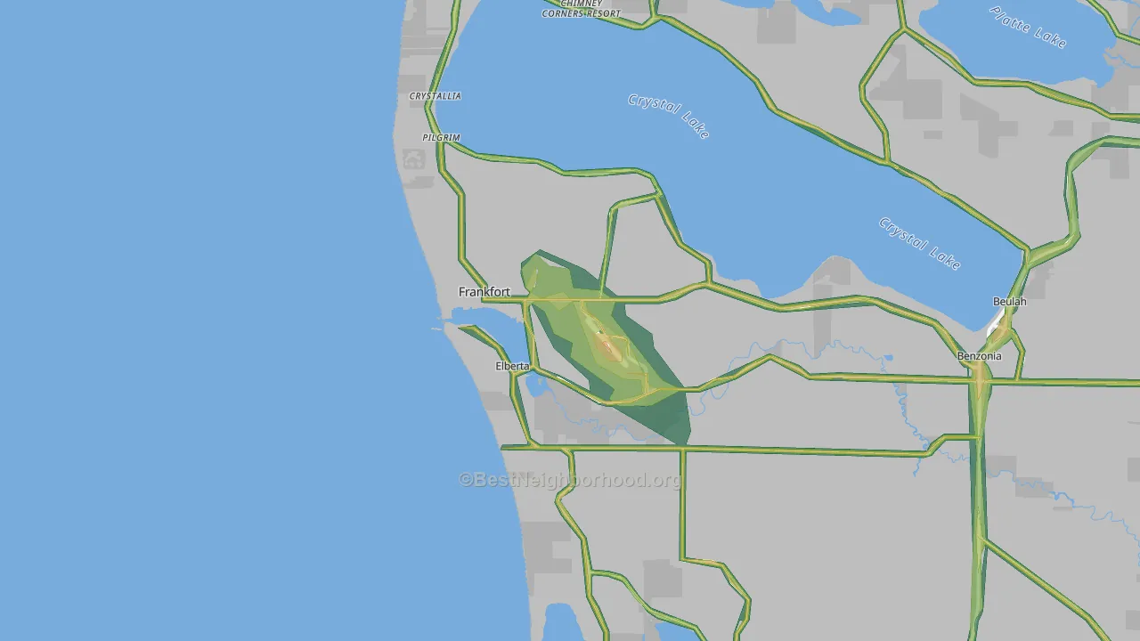 Frankfort, MI Map of Noise Levels in Frankfort