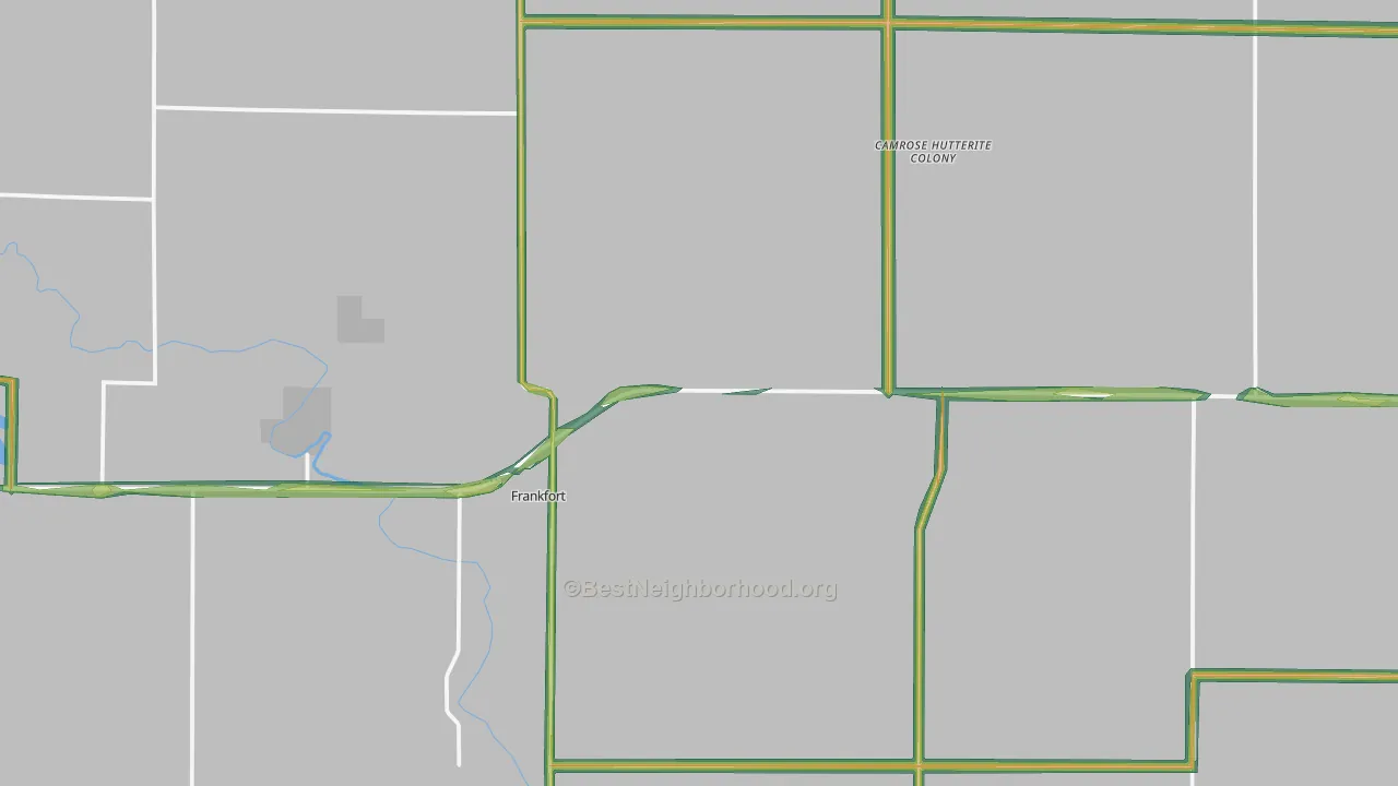 Frankfort, SD Map of Noise Levels in Frankfort
