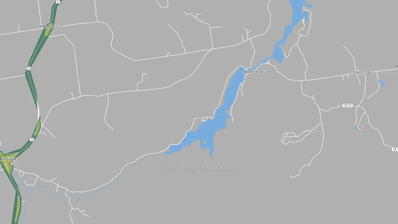 Franklin Falls, NY Map of Noise Levels in Franklin Falls