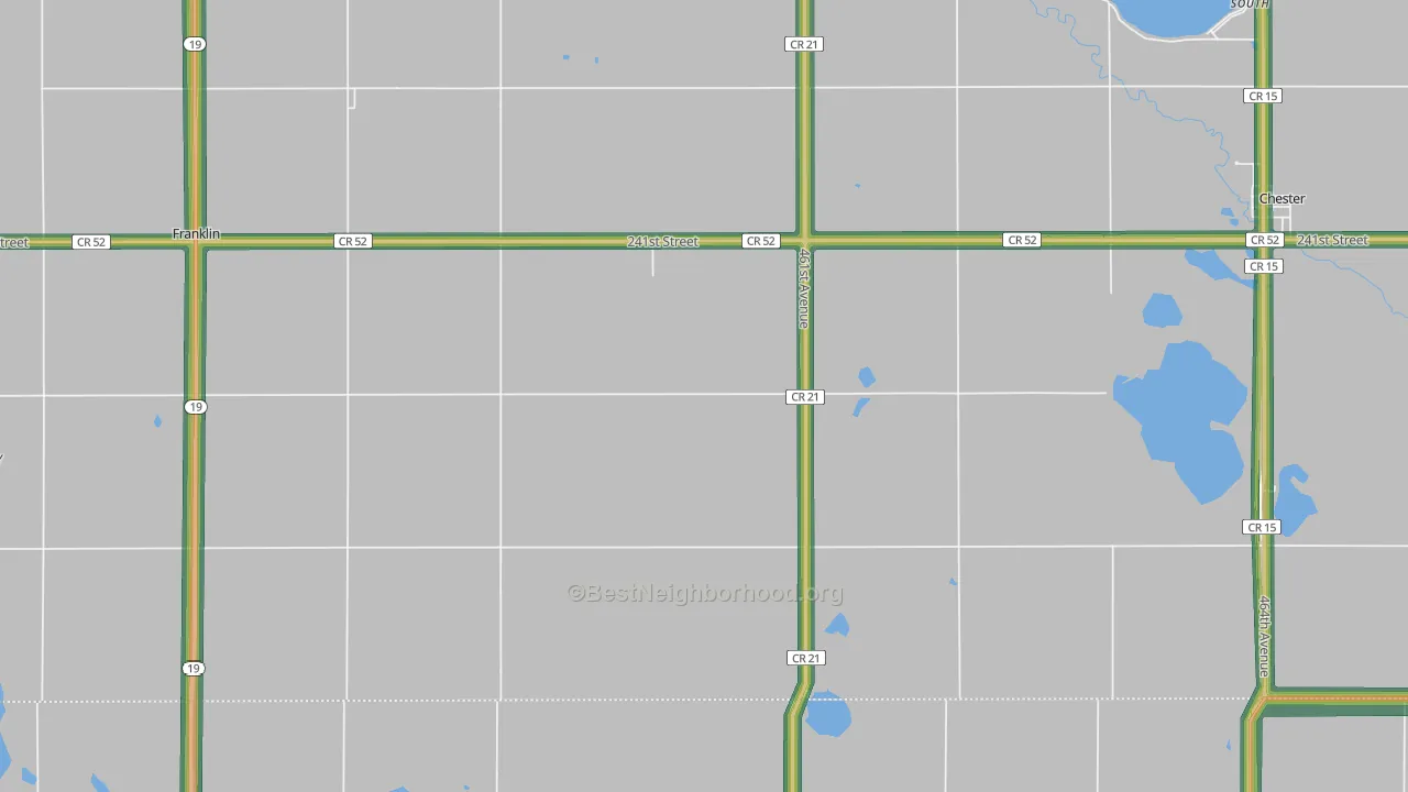Franklin, SD Map of Noise Levels in Franklin