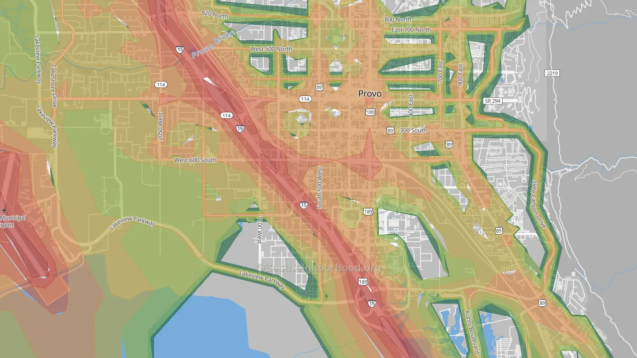 Franklin South, Provo, UT Map of Noise Levels in Franklin South