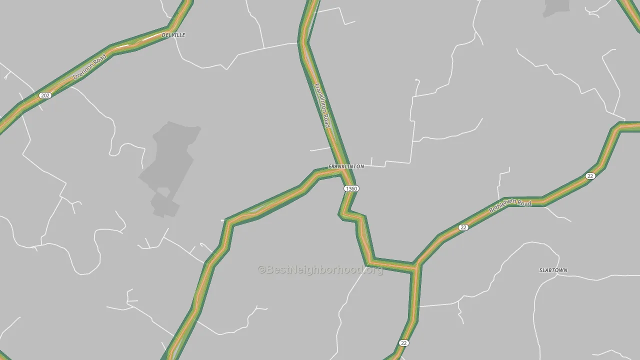 Franklinton, KY Map of Noise Levels in Franklinton