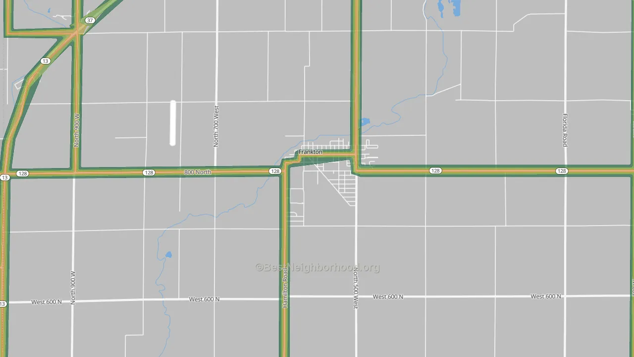 Frankton, IN Map of Noise Levels in Frankton