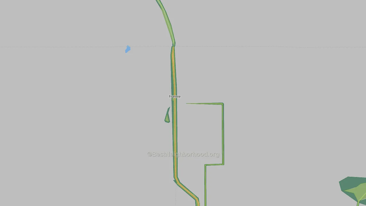 Frannie, WY Map of Noise Levels in Frannie