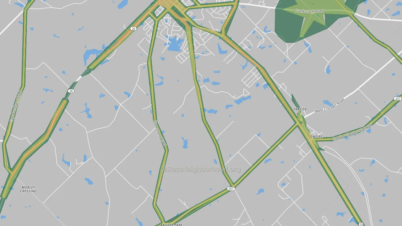 Frazier, GA Map of Noise Levels in Frazier