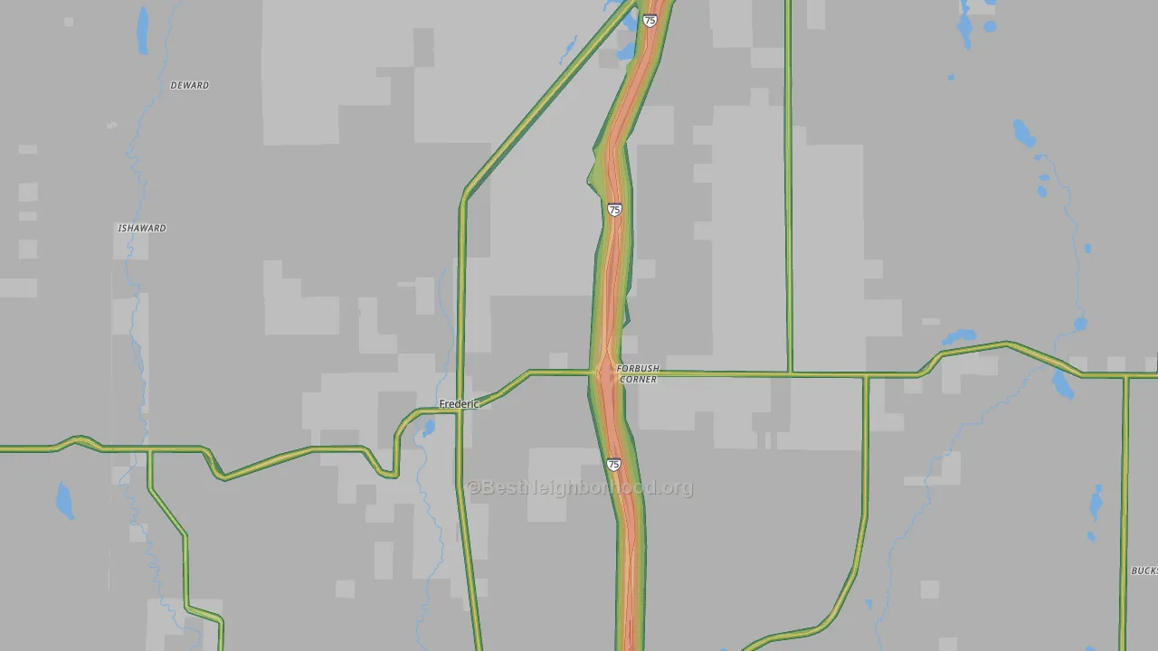 Frederic, MI Map of Noise Levels in Frederic