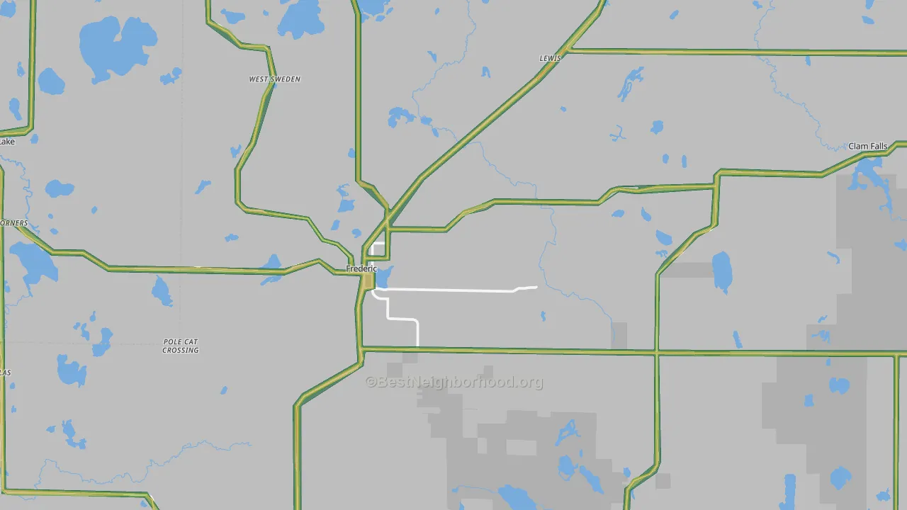 Frederic, WI Map of Noise Levels in Frederic
