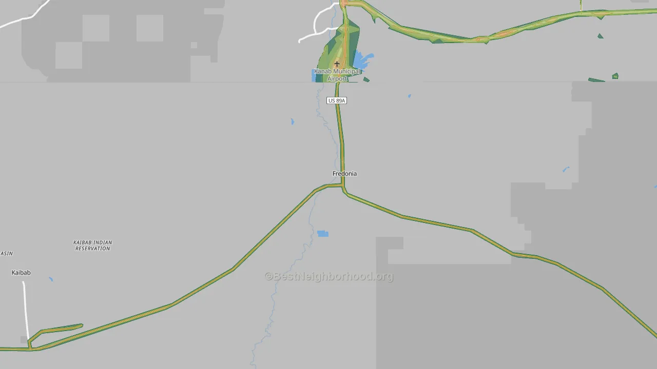 Fredonia, AZ Map of Noise Levels in Fredonia