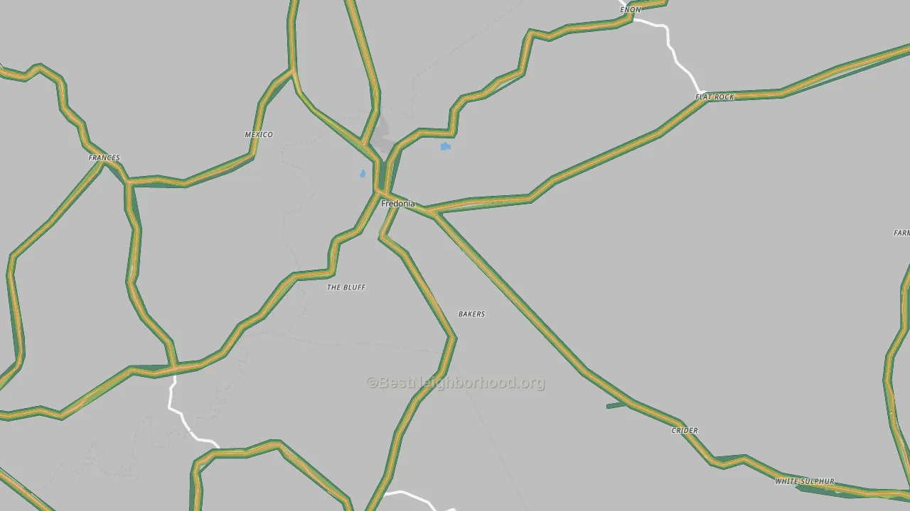 Fredonia, KY Map of Noise Levels in Fredonia