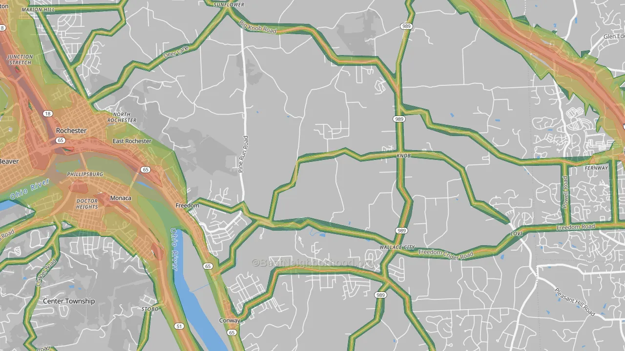 Freedom, PA Map of Noise Levels in Freedom