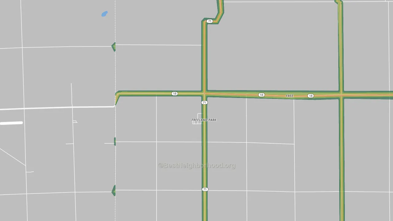 Freeland Park, IN Map of Noise Levels in Freeland Park