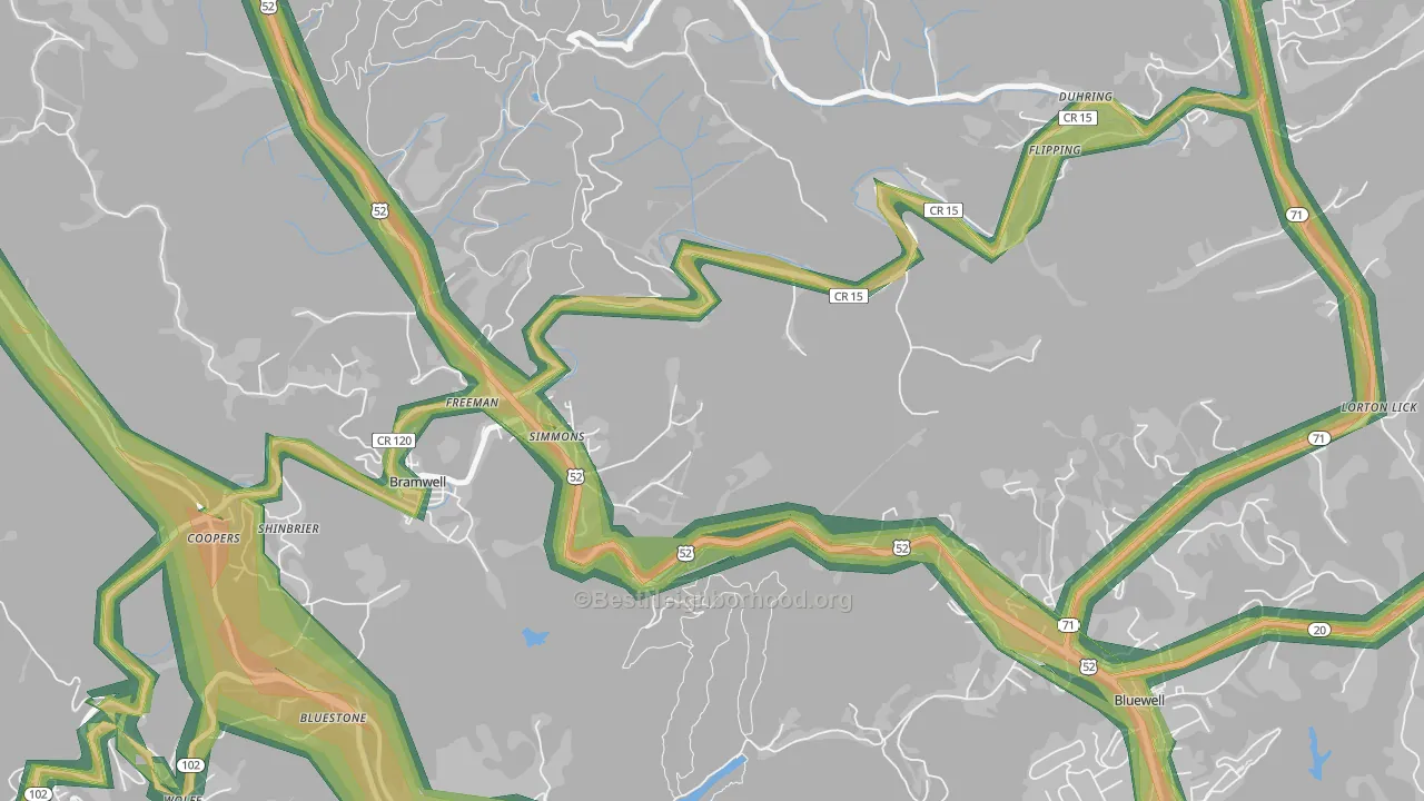 Freeman, WV Map of Noise Levels in Freeman
