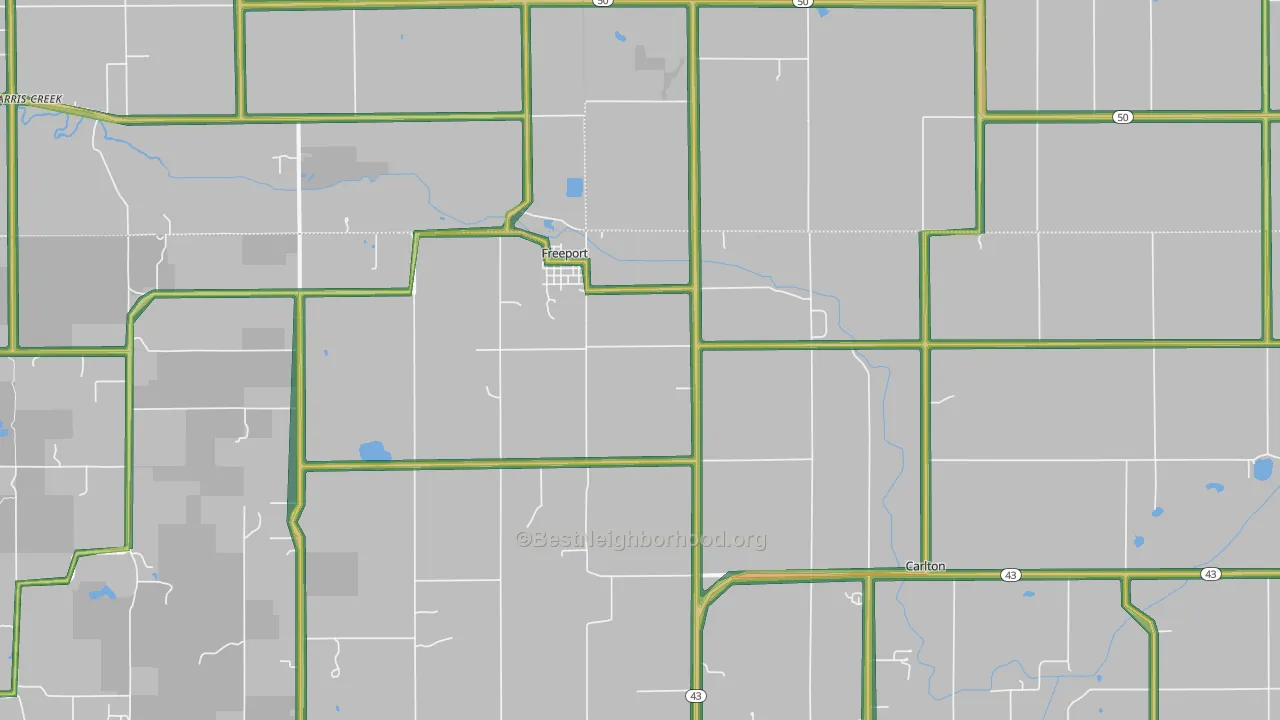 Freeport, MI Map of Noise Levels in Freeport