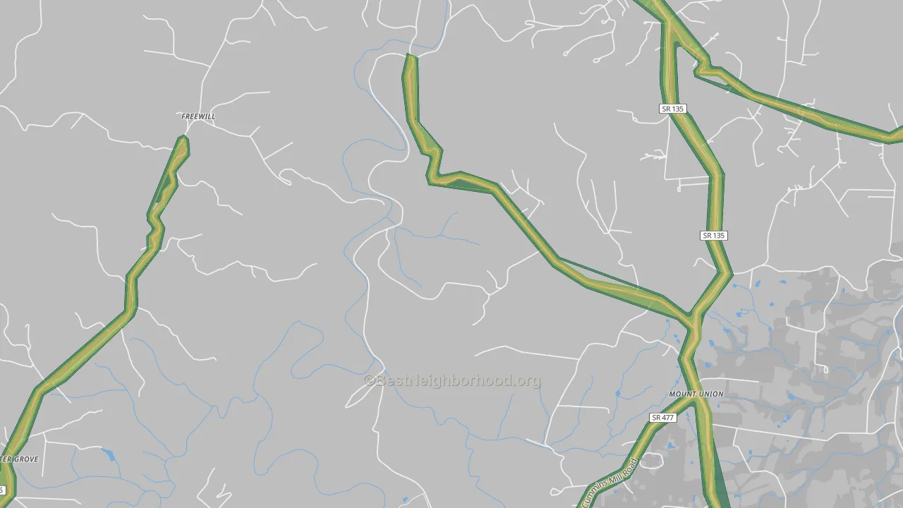 Freewill, TN Map of Noise Levels in Freewill