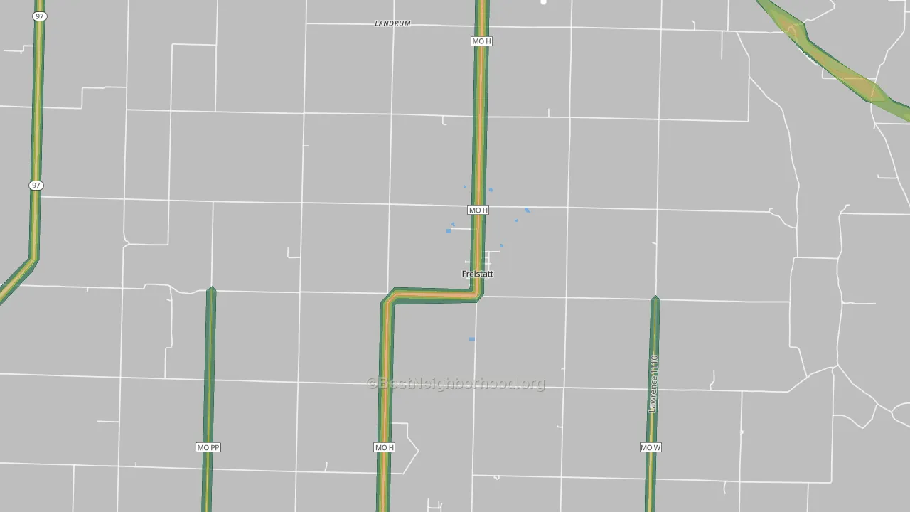 Freistatt, MO Map of Noise Levels in Freistatt