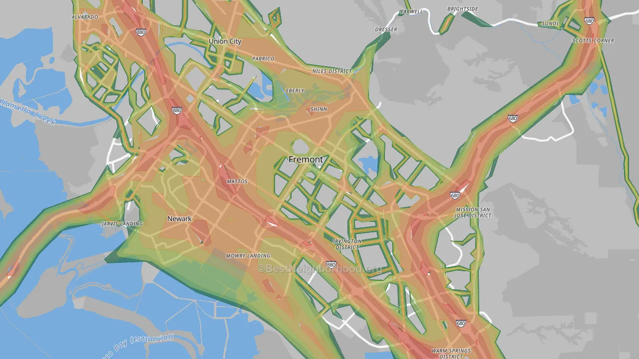 Fremont, CA Map of Noise Levels in Fremont