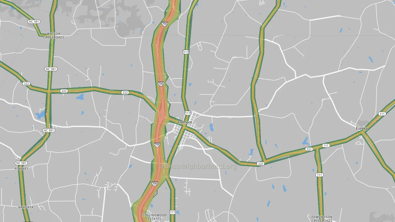 Fremont, NC Map of Noise Levels in Fremont