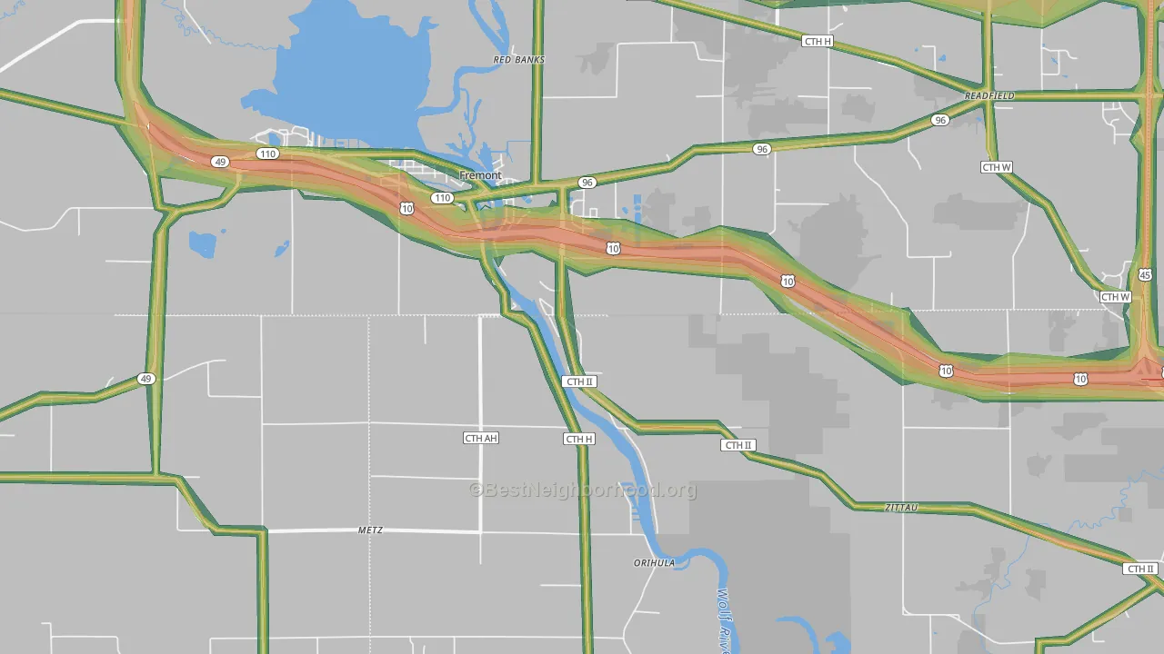 Fremont, WI Map of Noise Levels in Fremont