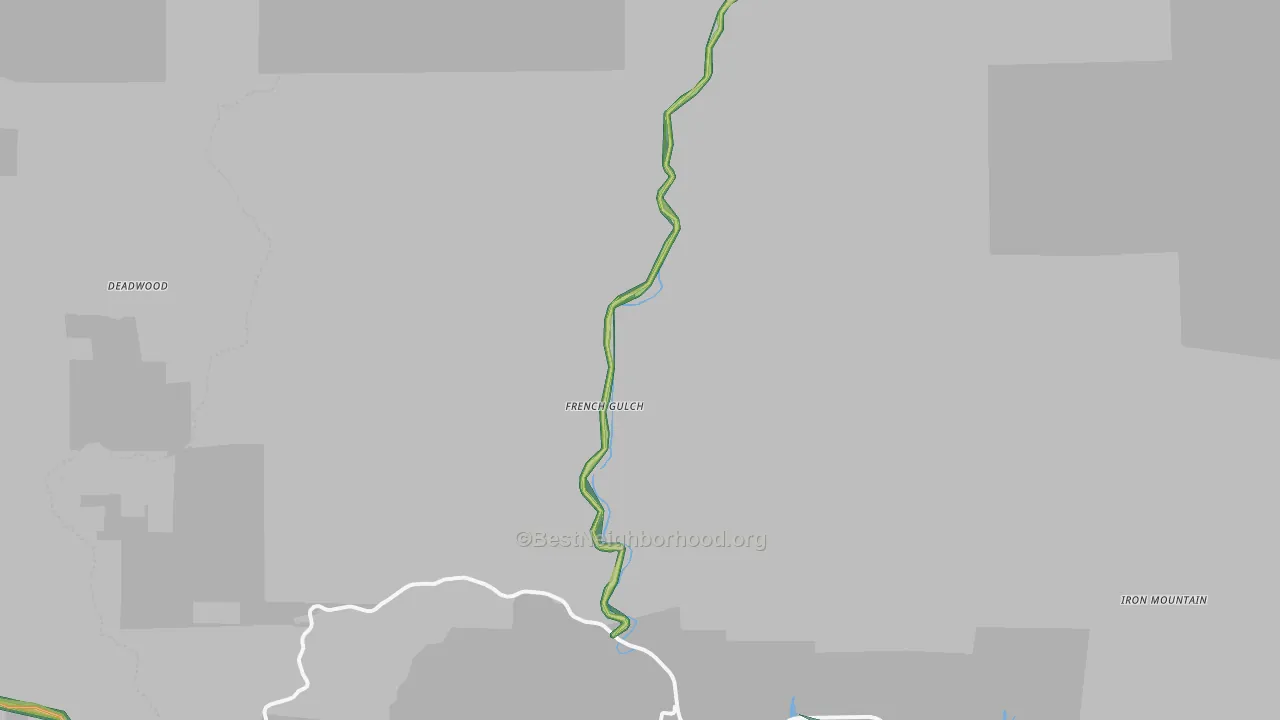 French Gulch, CA Map of Noise Levels in French Gulch