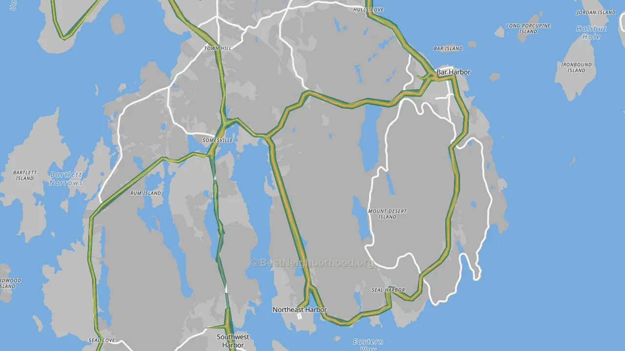 Frenchboro, ME Map of Noise Levels in Frenchboro