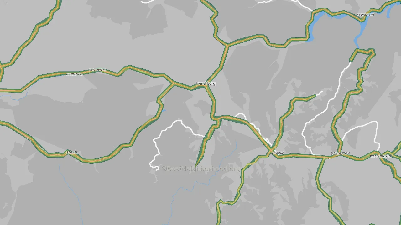 Frenchburg, KY Map of Noise Levels in Frenchburg