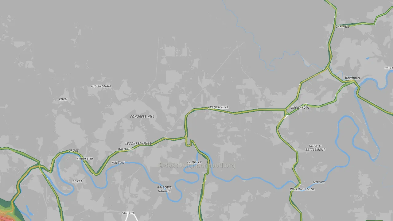 Frenchville, PA Map of Noise Levels in Frenchville