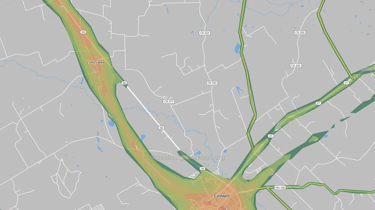 Frenstat, TX Map of Noise Levels in Frenstat